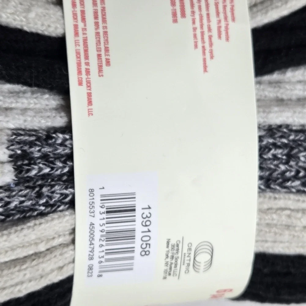 Lucky Brand Women Socks 5-10‎ Black White Gray Super Soft Boot Sock Knit NWT